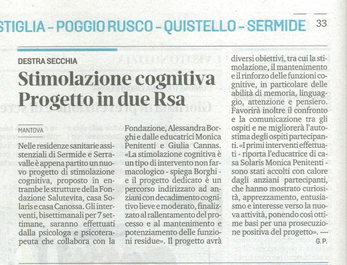 DICONO DI NOI - GAZZETTA DI MANTOVA DEL 14 OTTOBRE 2023